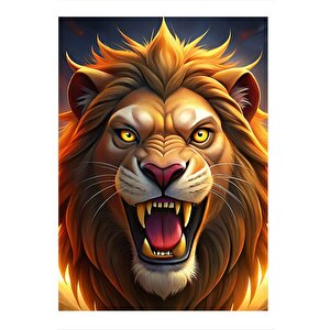 Sevimli Aslan Hediyelik Ahşap Tablo 25cmx 35cm 25x35 cm