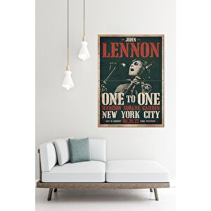 John Lennon One To One Afiş Modern Ahşap Tablo 70cmx 100cm 70x100 cm