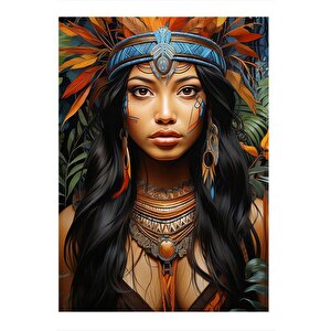 Yerli Kadın Model Ahşap Tablo 25cmx 35cm