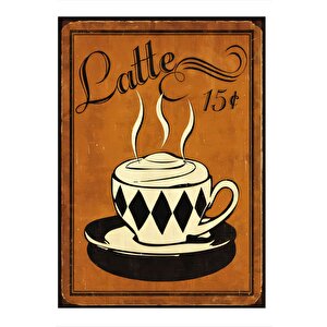 Latte Kahve Temalı Dekoratif Mdf Tablo 35cm X50cm 35x50 cm