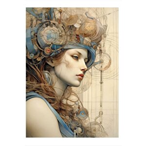 Gelecekteki Sarışın Kadın Hediyelik Mdf Tablo 35cm X50cm 35x50 cm