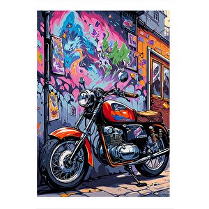 Metro Klasik Motosiklet Hediyelik Ahşap Tablo 35cm X50cm 35x50 cm