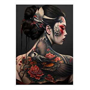 Yakuza Japon Kadın Mdf Tablo 25cmx 35cm 25x35 cm