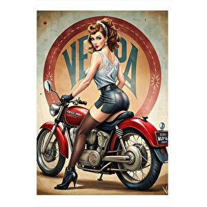 Harley Ve Kadın Dekoratif Mdf Tablo 35cm X50cm 35x50 cm