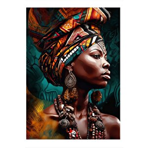 Afrikalı Kadın Hediyelik Ahşap Tablo 25cmx 35cm 25x35 cm