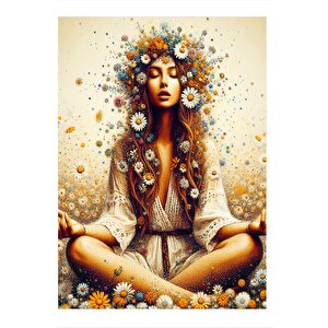 Yoga Yapan Kadın Desenli Mdf Tablo 25cmx 35cm 25x35 cm