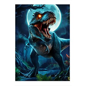 Vahşi Doğada T-rex Dinazor Tasarım Mdf Tablo 35cm X50cm 35x50 cm