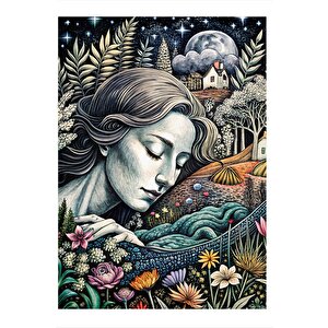 Uyuyan Kadın Art Mdf Poster 35cm X50cm 35x50 cm