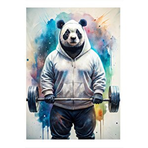 Halterci Panda Tasarım Ahşap Tablo 35cm X50cm 35x50 cm