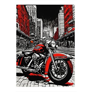 Retro Motosiklet Model Ahşap Tablo 35cm X50cm 35x50 cm