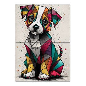 Renkli Köpek Art Mdf Poster 70cmx 100cm 70x100 cm