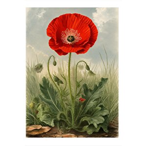 Narin Gelincik Çiçeği Mdf Tablo 25cmx 35cm 25x35 cm