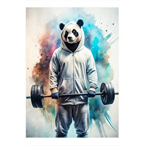 Halter Kaldıran Panda Tasarım Mdf Tablo 35cm X50cm