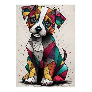 Renkli Köpek Art Mdf Poster 35cm X50cm 35x50 cm