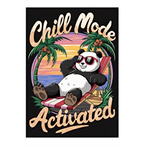 Tatil Modundaki Panda Hediyelik Mdf Tablo 35cm X50cm 35x50 cm