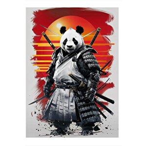 Samuray Panda Dekoratif Mdf Tablo 35cm X50cm 35x50 cm
