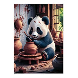 Seramik Yapan Panda Tasarım Mdf Tablo 35cm X50cm 35x50 cm