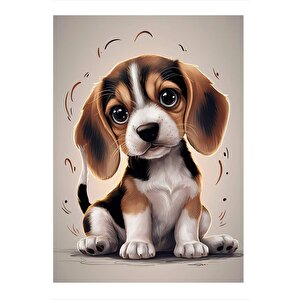 Mutlu Yavru Köpek Hediyelik Mdf Tablo 35cm X50cm 35x50 cm