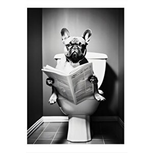 Tuvaletteki Köpek Hediyelik Mdf Tablo 35cm X50cm 35x50 cm