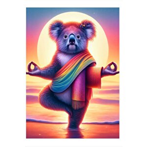 Yoga Yapan Panda Desenli Mdf Tablo 35cm X50cm 35x50 cm