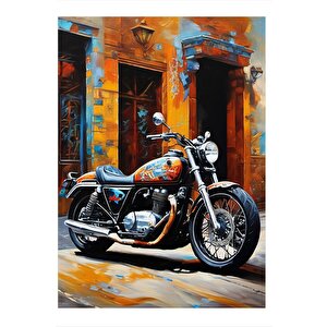 Retro Motosiklet Mdf Poster 35cm X50cm 35x50 cm