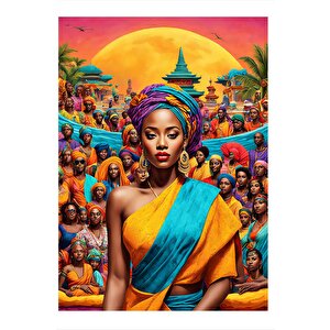 Afrikalı Kadınlar Art Mdf Poster 25cmx 35cm 25x35 cm