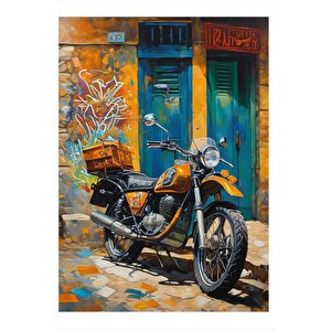 Retro Motosiklet Dekoratif Mdf Tablo 25cmx 35cm 25x35 cm