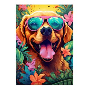 Sevimli Köpek Dekoratif Ahşap Tablo 25cmx 35cm 25x35 cm