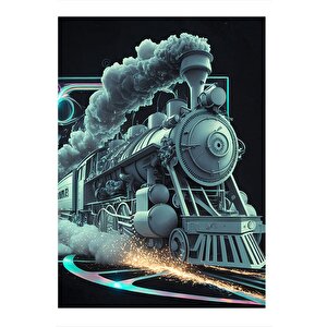 Buharlı Tren Modern Mdf Tablo 25cmx 35cm 25x35 cm