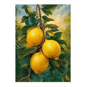Limon Ağacı Desenli Ahşap Tablo 25cmx 35cm