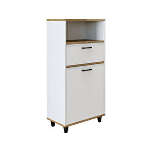 Roomart Çamaşır Sepetli Banyo Dolabı, Çok Amaçlı Çekmeceli Dolap 60 Cm