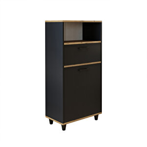 Roomart Çamaşır Sepetli Banyo Dolabı, Çok Amaçlı Çekmeceli Dolap 60 Cm
