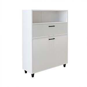 Roomart Çamaşır Sepetli Banyo Dolabı, Çok Amaçlı Çekmeceli Dolap 90 Cm