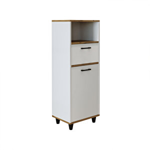 Roomart Çamaşır Sepetli Banyo Dolabı, Çok Amaçlı Çekmeceli Dolap 45 Cm