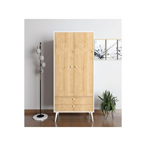 Riva Elbise Dolabı / Iki Kapaklı Çekmeceli Dolap / Gardırop