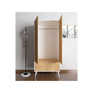 Riva Elbise Dolabı / Iki Kapaklı Çekmeceli Dolap / Gardırop