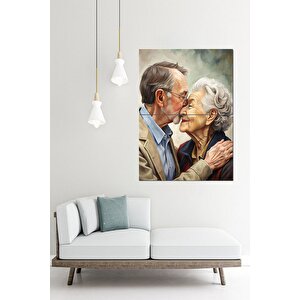 Yaşlı Çift Sevgi Aşk Model Mdf Tablo 70cmx 100cm 70x100 cm