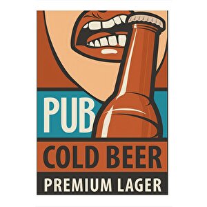 Premium Lager Afiş Modern Ahşap Tablo 25cmx 35cm 25x35 cm