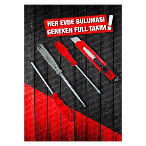 8 Pcs Her Evde Olması Gereken El Aleti Kiti Pense,kontrolkalemi Yıldız Düz, Metre,makas,çekiç