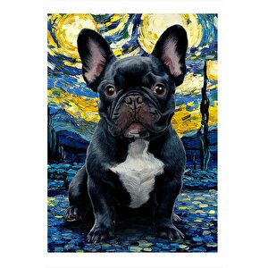 Gecedeki Pug Köpek Dekoratif Mdf Tablo 35cm X50cm 35x50 cm