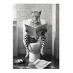 Tuvalette Gastro Leopar Tasarım Mdf Tablo 25cmx 35cm 25x35 cm