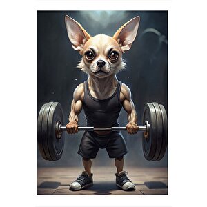 Halter Kaldıran Köpek Art Mdf Poster 35cm X50cm 35x50 cm