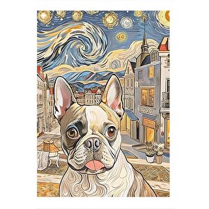 Şehir Ve Köpek Tasarım Ahşap Tablo 35cm X50cm 35x50 cm
