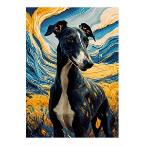 Tarladaki Avcı Köpek Modern Mdf Tablo 35cm X50cm 35x50 cm