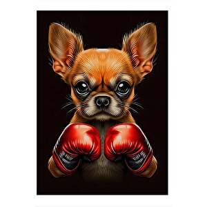 Sevimli Boksör Köpek Dekoratif Mdf Tablo 35cm X50cm 35x50 cm