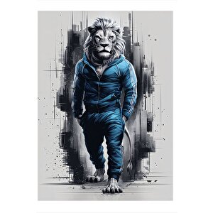 Eşofmanlı Aslan Mdf Tablo 35cm X50cm 35x50 cm
