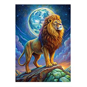 Erkek Aslan Dekoratif Mdf Tablo 35cm X50cm 35x50 cm