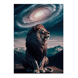Erkek Aslan Ve Samanyolu Dekoratif Mdf Tablo 35cm X50cm 35x50 cm