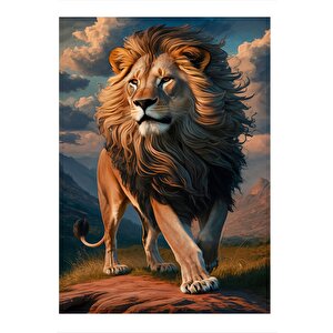 Erkek Aslan Model Ahşap Tablo 25cmx 35cm 25x35 cm