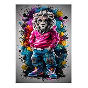 Sportmen Renkli Aslan Modern Mdf Tablo 35cm X50cm 35x50 cm